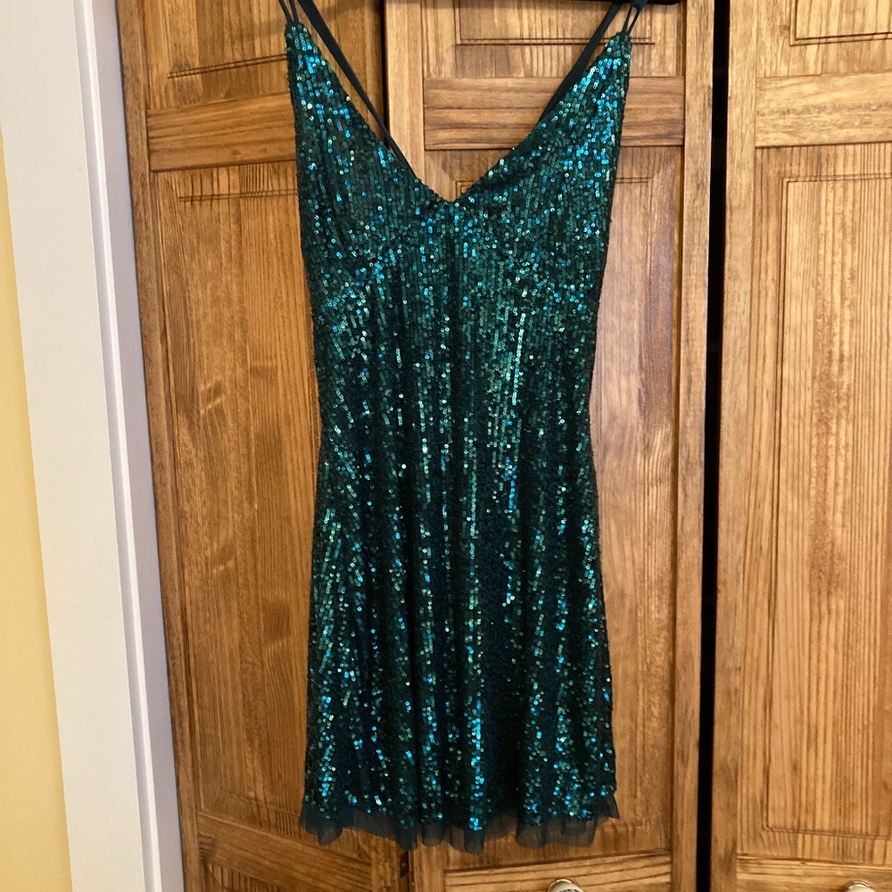 Free People sequined green dress, NWT